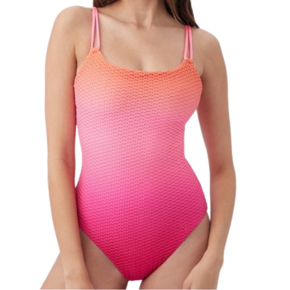 NWT Trina Turk Opal Orange Pink Ombre One Piece - Sz 8